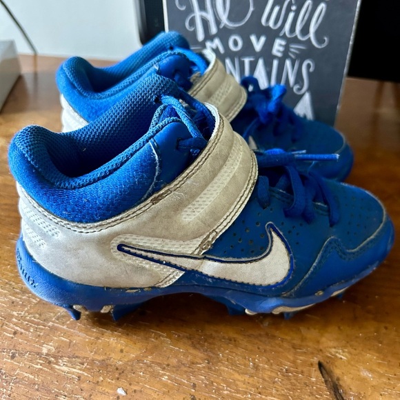 Nike Alpha Hurache Varsity Keystone mid youth baseball cleats size 11 royal blue - Picture 4 of 5